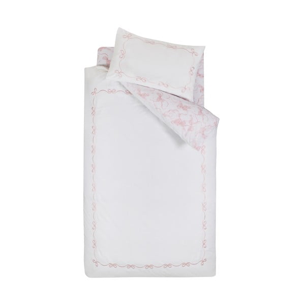 Bílé povlečení na jednolůžko 135x200 cm Bow Embroidery – Catherine Lansfield