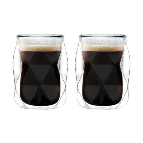 Dvoustěnné hrnky na espresso v sadě 2 ks 100 ml Geo – Vialli Design