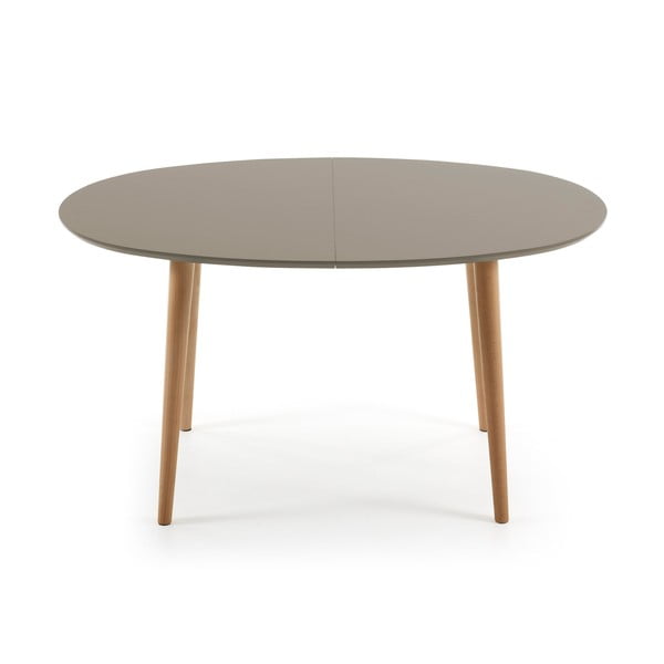 Šedý oválný rozkládací jídelní stůl Kave Home Oakland, 140 x 90 cm-image-1