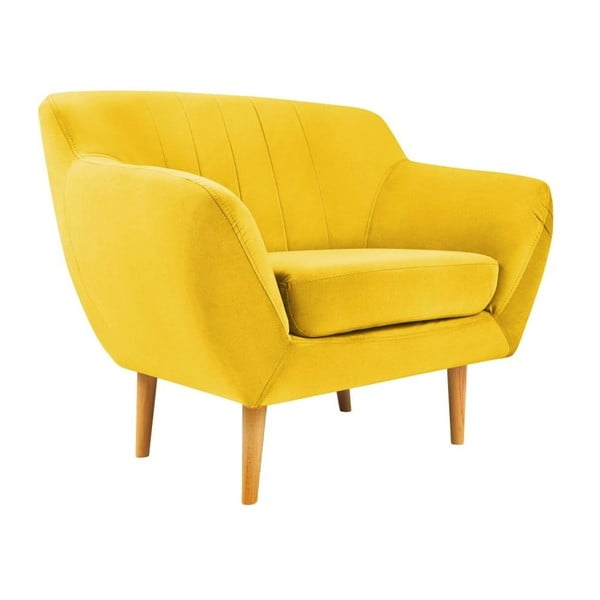 Žluté sametové křeslo Mazzini Sofas Sardaigne-image-2
