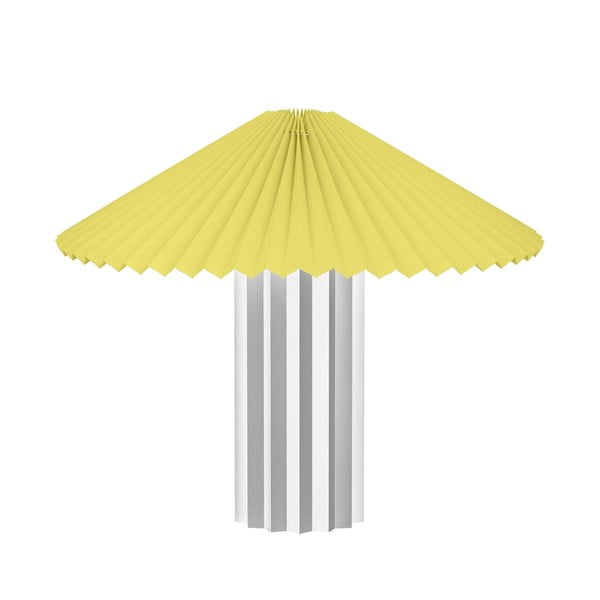 Žlutá/ve stříbrné barvě stmívatelná stolní lampa s textilním stínidlem (výška 36 cm) Taite – Blomus