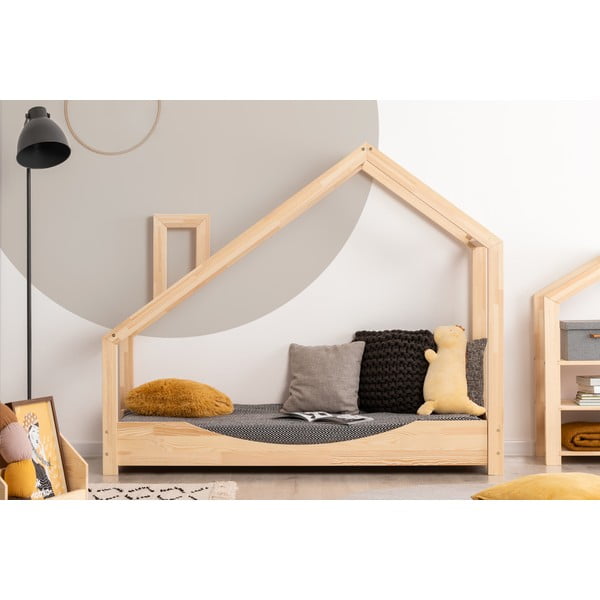 Domečková postel z borovicového dřeva Adeko Luna Elma, 90 x 160 cm