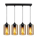 Černé závěsné svítidlo se skleněným stínidlem 10x65 cm Bistro – Candellux Lighting