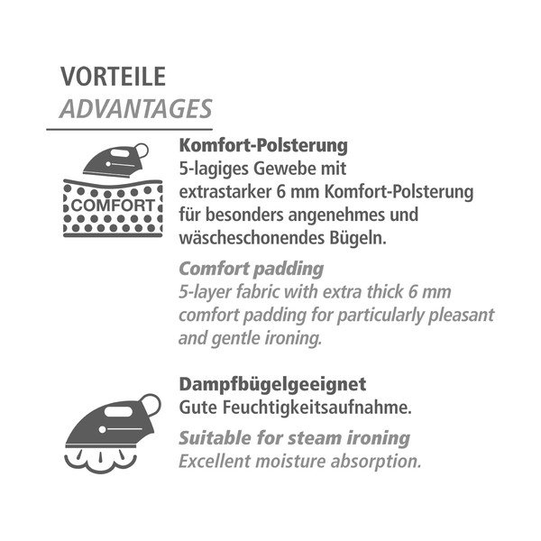 Modrý bavlněný potah na žehlicí prkno Wenko Air M-image-4