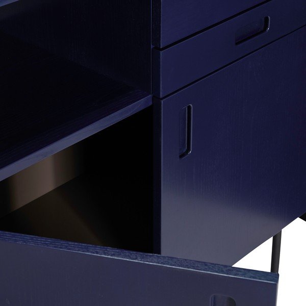 Vysoká komoda z jasanového dřeva v tmavě modré a šedé barvě 90x109 cm Study – Hübsch-image-2