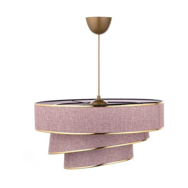 Závěsné svítidlo v růžovo-zlaté barvě s textilním stínidlem ø 40 cm Couper – Opviq lights
