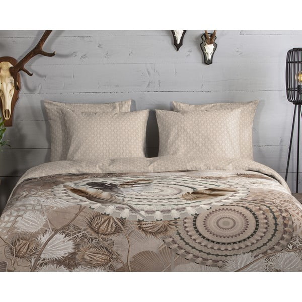 Hnědé flanelové povlečení na jednolůžko 140x200 cm Ringhda – HIP-image-2