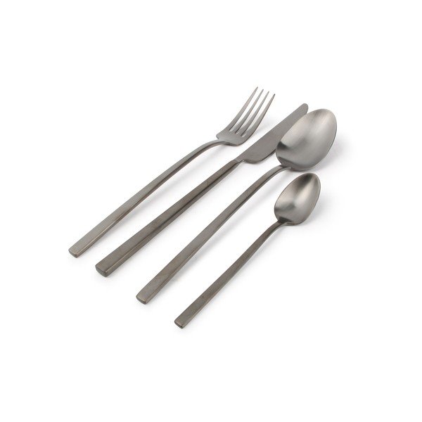 Matně černý nerezový příbor 16 ks pro 4 osoby Terno – S|P Collection