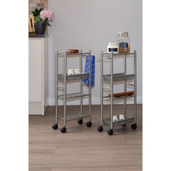 Kovový servírovací stolek na kolečkách 16x40 cm Dara – Premier Housewares-image-1