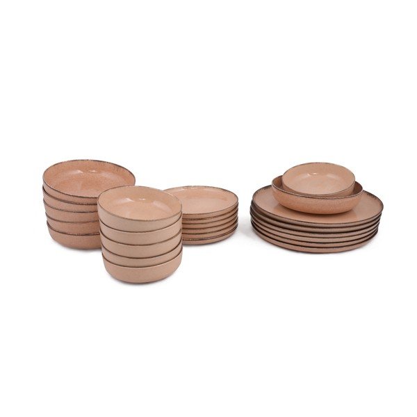 24dílná sada růžového porcelánového nádobí Kütahya Porselen Pearl-image-2