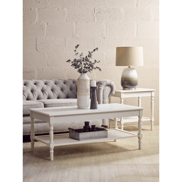 Bílý konferenční stolek 60x120 cm Heritage – Premier Housewares-image-1