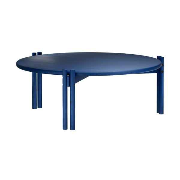 Modrý kulatý konferenční stolek z borovicového dřeva ø 80 cm Sticks – Karup Design-image-3