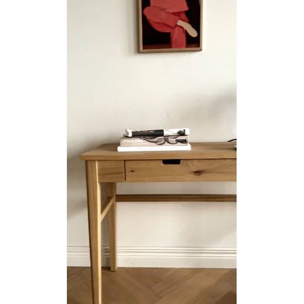 Konzolový stolek s deskou v dubovém dekoru v přírodní barvě 40x110 cm Garrison – Rowico-image-1