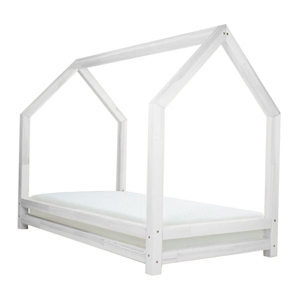Bílá jednolůžková postel z borovicového dřeva Benlemi Funny, 80 x 180 cm