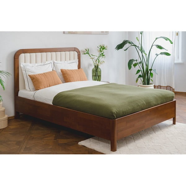 Světle hnědá dvoulůžková postel z bukového dřeva Skandica Visby Modena, 180 x 200 cm-image-1