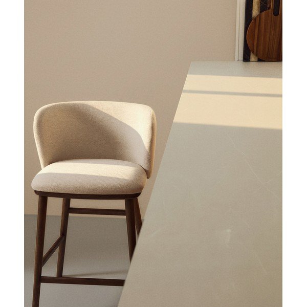 Béžová čalouněná barová židle (výška sedáku 65 cm) Ciselia – Kave Home-image-2
