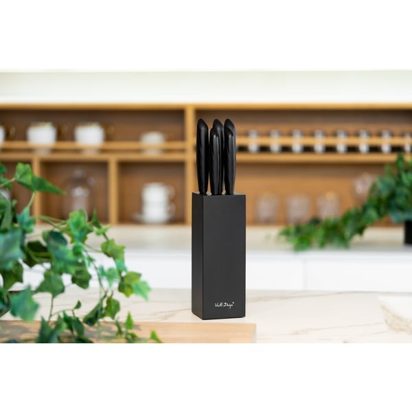 Sada 5 nožů v černém držáku Vialli Design Caro-image-4