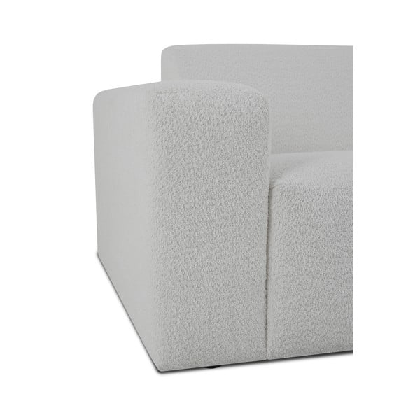 Bílá rohová pohovka z textilie bouclé (do "U") Roxy – Scandic-image-3