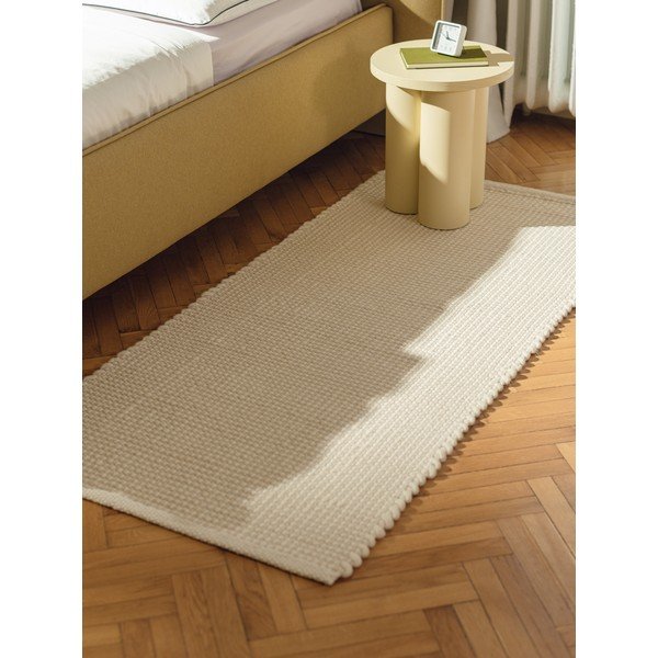 Béžový ručně tkaný vlněný běhoun 80x170 cm Talo – noo.ma-image-1