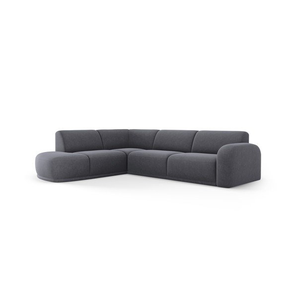 Šedá sametová rohová pohovka Erin – Micadoni Home-image-2