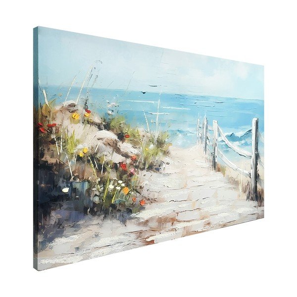 Obraz s ručně malovanými prvky na plátně 100x70 cm Sunny Beach – Styler-image-3