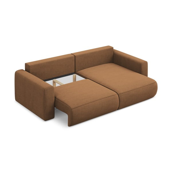 Rozkládací/s úložným prostorem rohová pohovka v terakotové barvě (pravý roh/s lenoškou) Kapua – Makamii-image-4