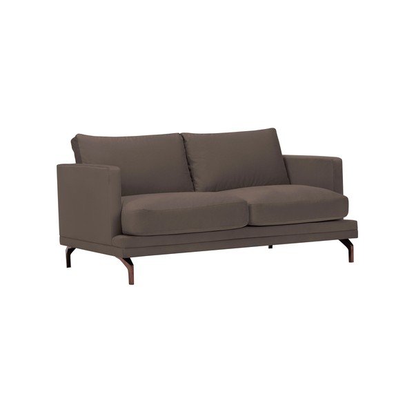 Hnědá dvoumístná pohovka s podnožím ve zlaté barvě Windsor & Co Sofas Jupiter-image-1