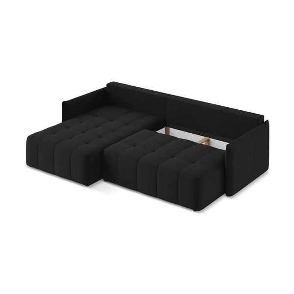 Černá rozkládací/s úložným prostorem rohová pohovka (levý roh/s lenoškou) Moku – Makamii-image-3