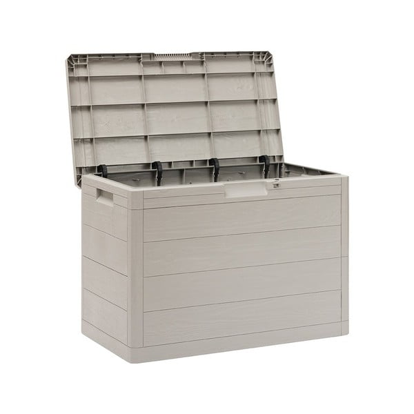 Světle šedý plastový zahradní úložný box Woodys – Toomax-image-4