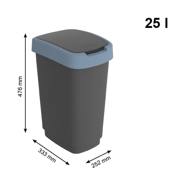 Odpadkový koš z recyklovaného plastu 25 l Twist - Rotho-image-3