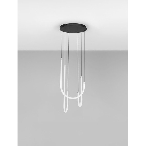 Bílé/matně černé ocelové LED stmívatelné závěsné svítidlo se stínidlem z akrylového skla ø 41 cm Topaz – Nova Luce-image-3