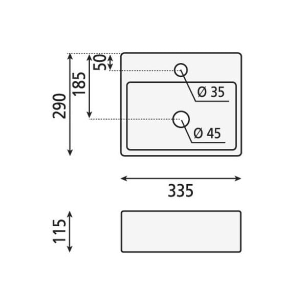 Černé keramické umývátko 33,5x29 cm Giulia – Sapho-image-2