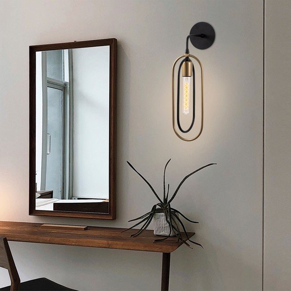 Nástěnné svítidlo v černo-zlaté barvě Cerco – Opviq lights-image-1