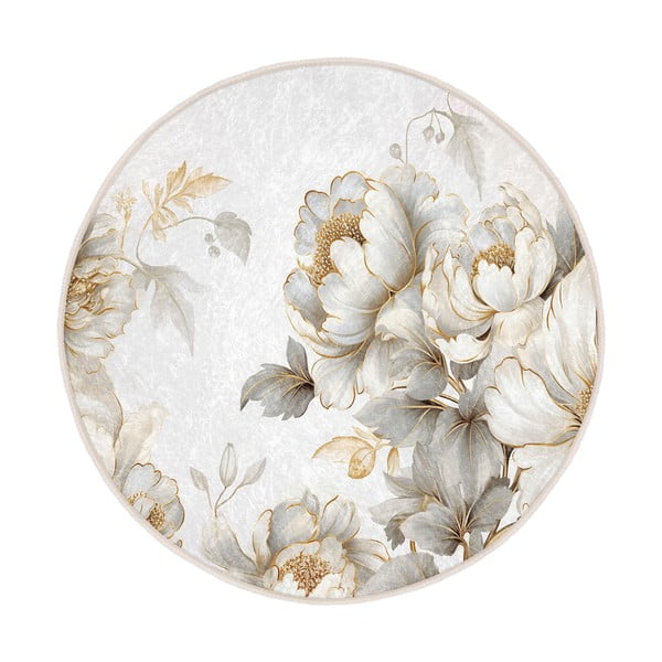 Pratelný kulatý koberec ve světle šedé a béžové barvě ø 120 cm Soft and Gentle – Mila Home