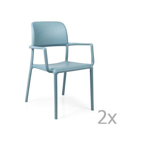 Sada 2 modrých zahradních židlí Nardi Riva