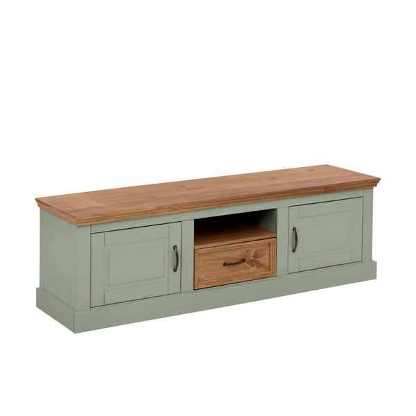 Světle zelený TV stolek z borovicového dřeva 160x50 cm Selma – Støraa-image-2