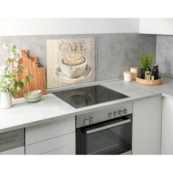 Kryt na zeď u sporáku z tvrzeného skla 60x50 cm Café – Wenko-image-1