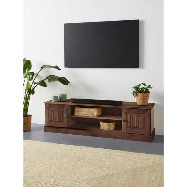 Hnědý TV stolek z borovicového dřeva 45x40 cm Mille – Støraa-image-1