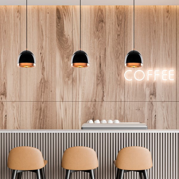 Závěsné svítidlo v černé a zlaté barvě s kovovým stínidlem ø 17 cm Mugo – Opviq lights-image-4