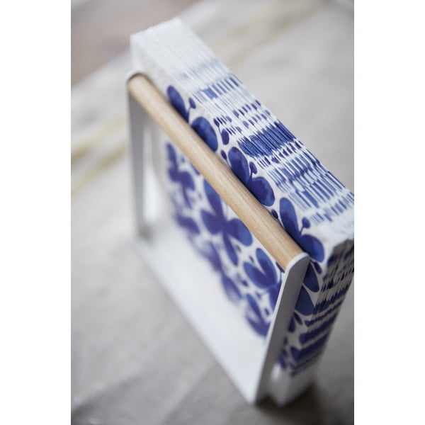 Bílý stojan na ubrousky s bukovým dřevem Yamazaki Tosca-image-2