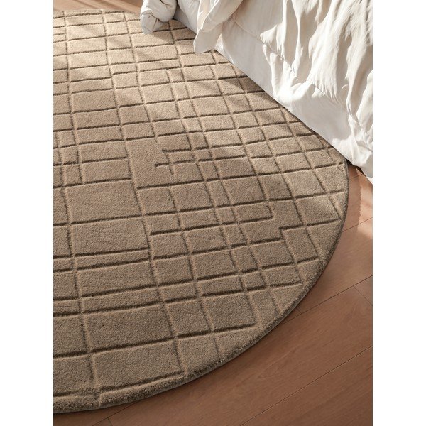 Hnědý vlněný kulatý koberec ø 200 cm Kenso – Villeroy&Boch-image-2