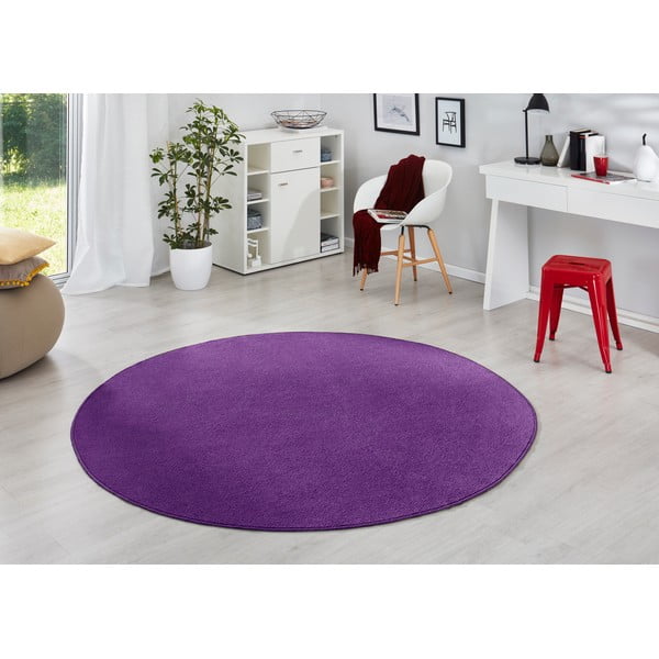 Tmavě fialový kulatý koberec ø 133 cm Fancy – Hanse Home-image-1