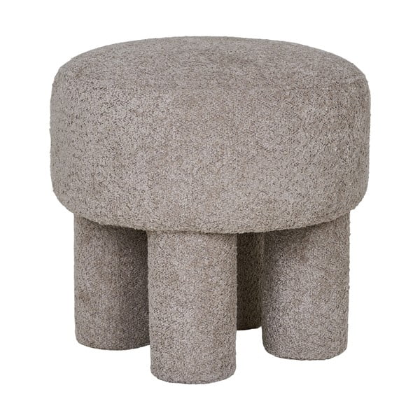 Světle šedý taburet z textilie bouclé Perth – House Nordic