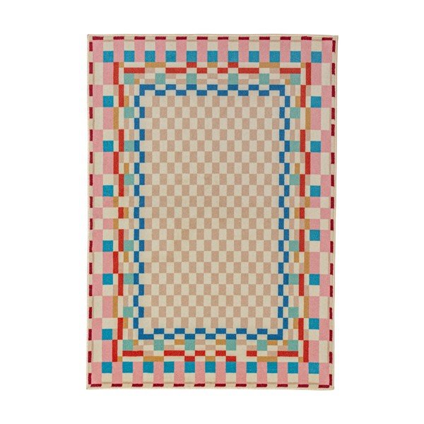 Koberec s příměsí vlny 180x230 cm Checkered Border – Flair Rugs
