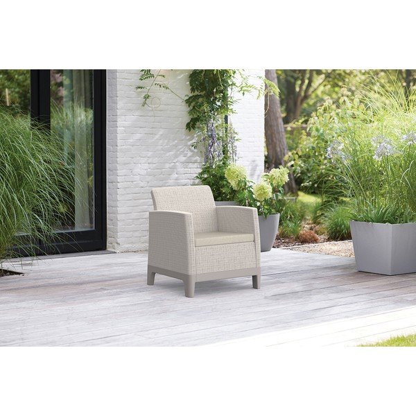 Šedobéžová plastová zahradní křesla v sadě 2 ks Scandi Forma – Keter-image-1