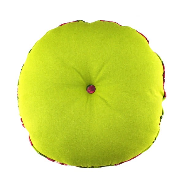 Limetkově zelený polštář Ragged Rose Rolly