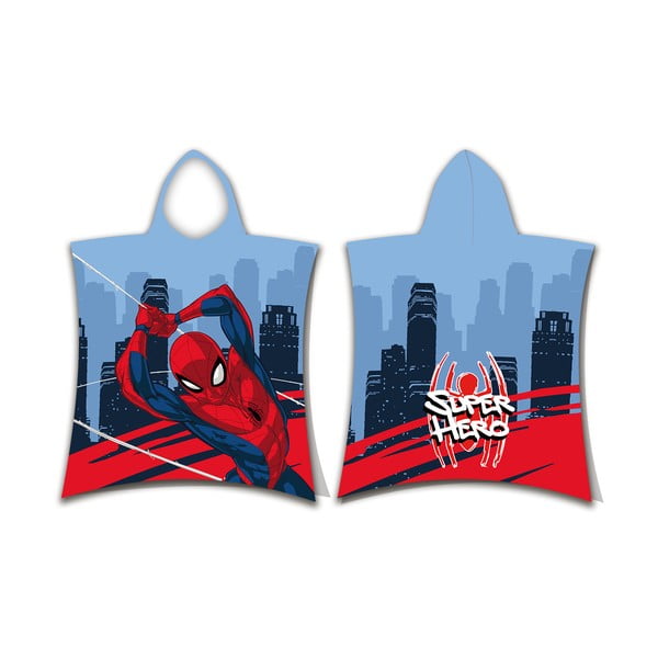 Modro-červené froté dětské pončo Spider-Man – Jerry Fabrics