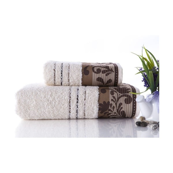 Set dvou ručníků Melodi Brown, 70x140 a 50x90 cm