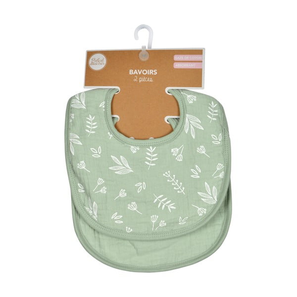 Zelené mušelínové bryndáky v sadě 2 ks – Bébé Douceur-image-2