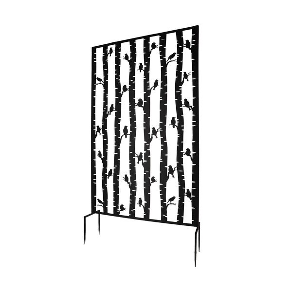 Černá kovová balkonová zástěna 100x186 cm Birds – Esschert Design-image-2